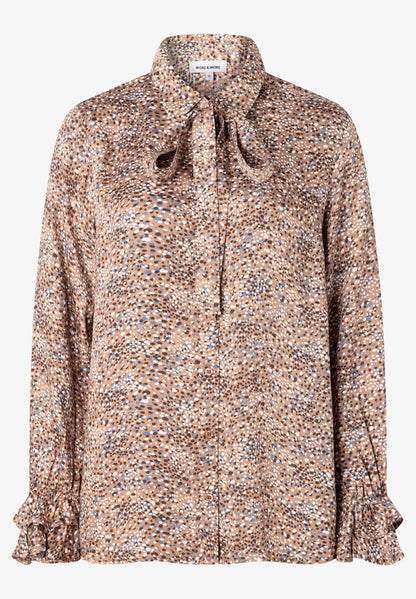 More &amp; More Minimal Print Women Printed Blouse with Bow SKU: 61092002_M4272 Image 04