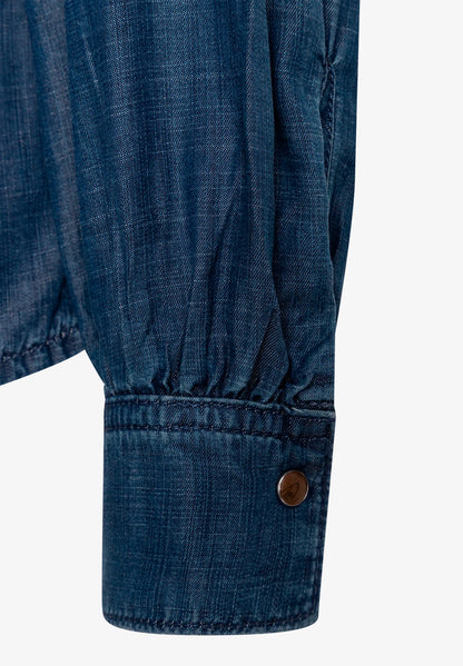 More &amp; More Middle Blue Denim Women Denim Blouse SKU: 61092200_M0962 Image 05