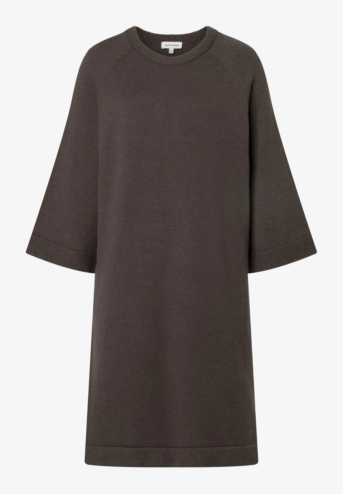 More &amp; More Espresso Brown Women Knit Dress SKU: 61093470_M0279 Image 02