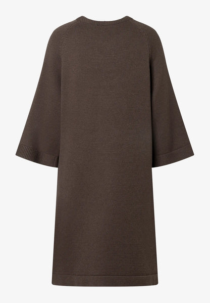 More &amp; More Espresso Brown Women Knit Dress SKU: 61093470_M0279 Image 03