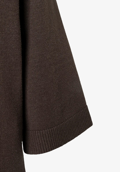 More &amp; More Espresso Brown Women Knit Dress SKU: 61093470_M0279 Image 05