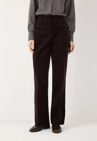 More &amp; More Espresso Brown Women Velvet Trousers SKU: 61094005_M0279 Image 01