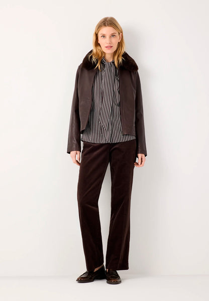 More &amp; More Espresso Brown Women Velvet Trousers SKU: 61094005_M0279 Image 02