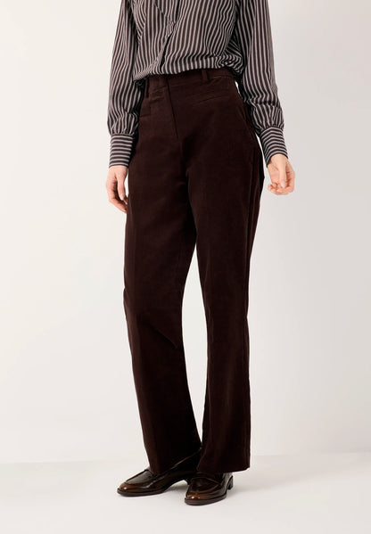 More &amp; More Espresso Brown Women Velvet Trousers SKU: 61094005_M0279 Image 03