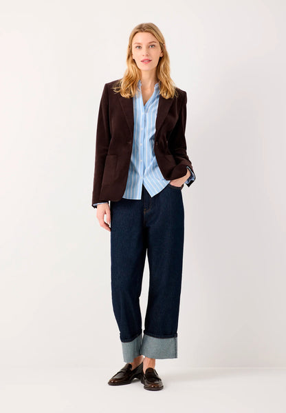 More &amp; More Espresso Brown Women Velvet Blazer SKU: 61096008_M0279 Image 02