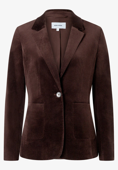 More &amp; More Espresso Brown Women Velvet Blazer SKU: 61096008_M0279 Image 03
