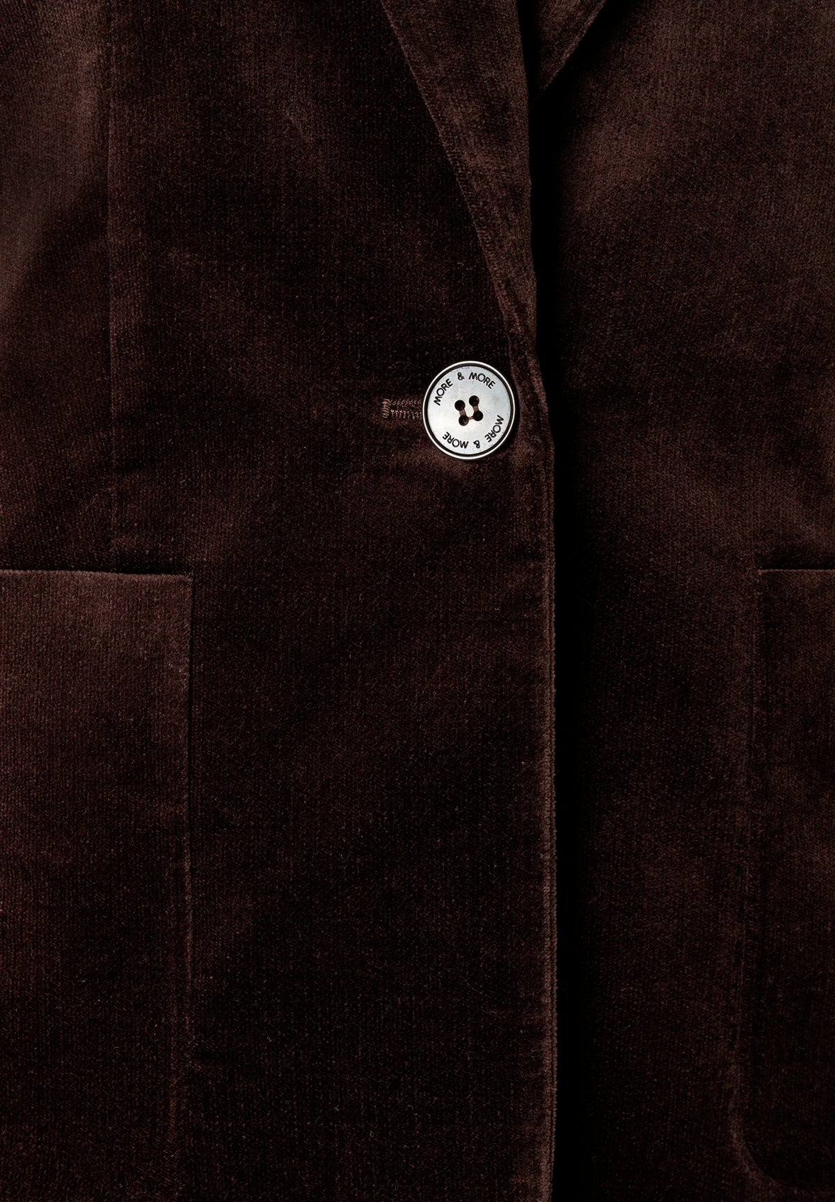 More &amp; More Espresso Brown Women Velvet Blazer SKU: 61096008_M0279 Image 07