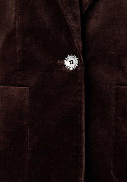More &amp; More Espresso Brown Women Velvet Blazer SKU: 61096008_M0279 Image 07