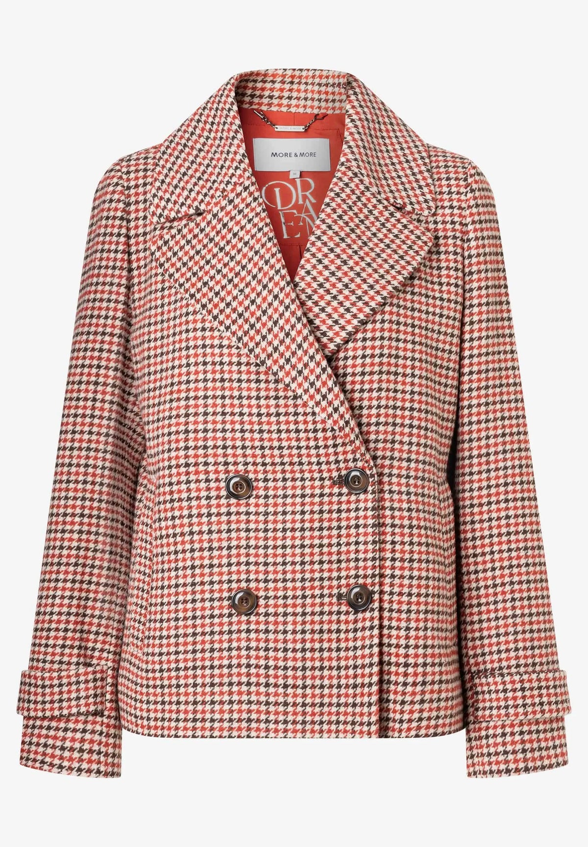 More &amp; More Special Degrade Knit Women Checked Pea Coat SKU: 61097015_M4463 Image 03
