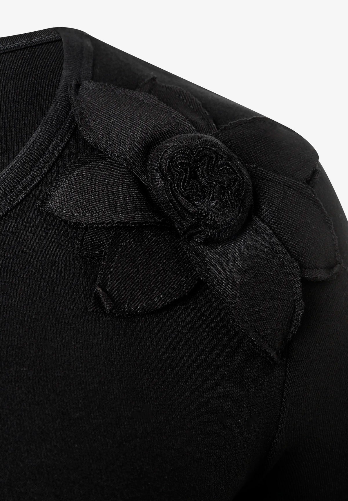 More &amp; More Black Women Long-Sleeve Top with Flower AppliquŽ SKU: 61100058_M0790 Image 03