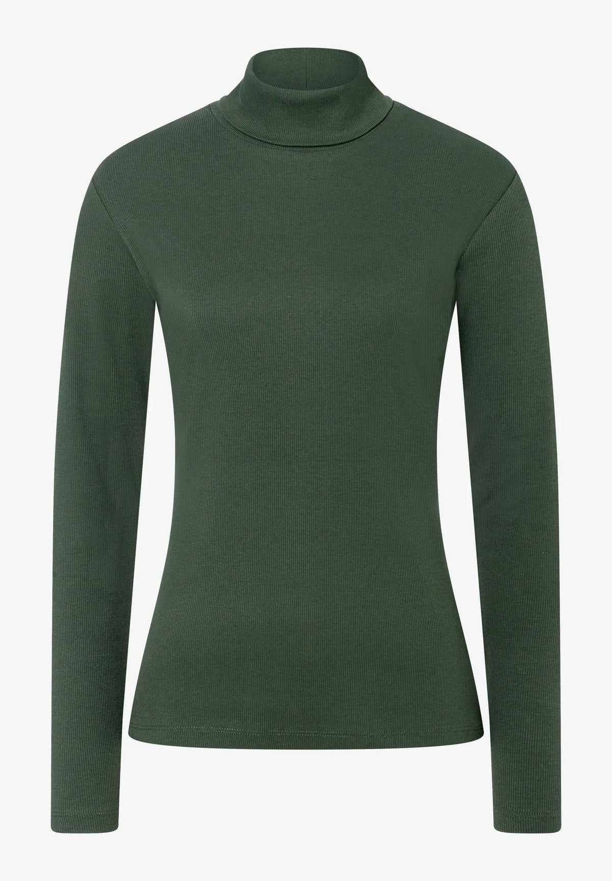 More &amp; More Deep Forest Green Women Roll-Neck Top SKU: 61100060_M0689 Image 03