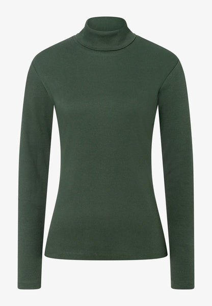 More &amp; More Deep Forest Green Women Roll-Neck Top SKU: 61100060_M0689 Image 03