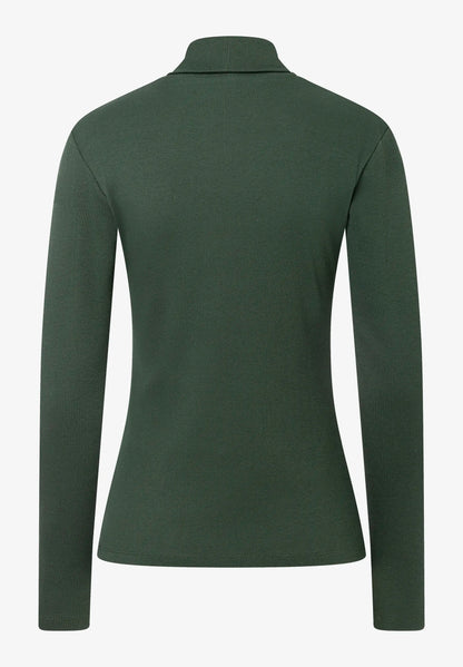 More &amp; More Deep Forest Green Women Roll-Neck Top SKU: 61100060_M0689 Image 04