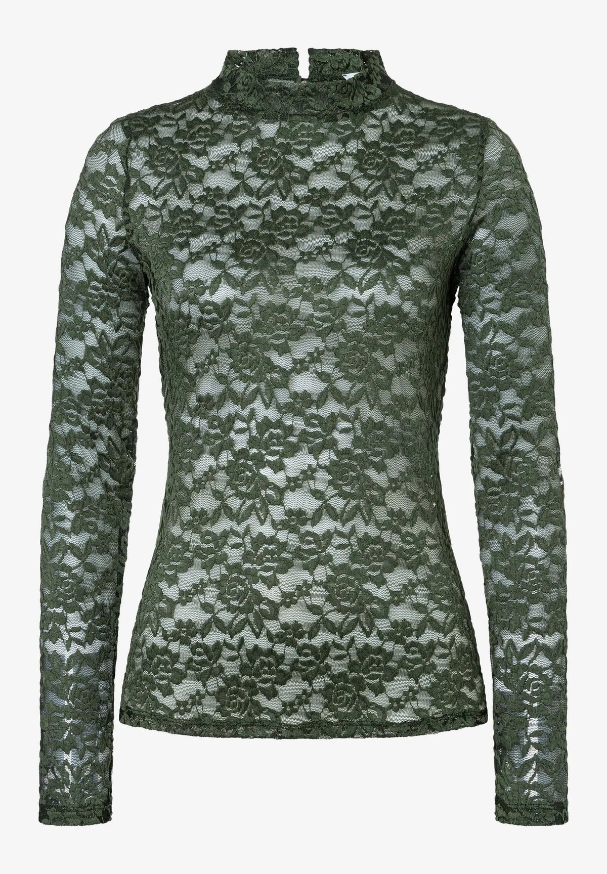 More &amp; More Deep Forest Green Women Lace Top SKU: 61100061_M0689 Image 03