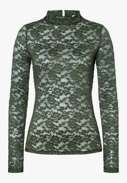 More &amp; More Deep Forest Green Women Lace Top SKU: 61100061_M0689 Image 03