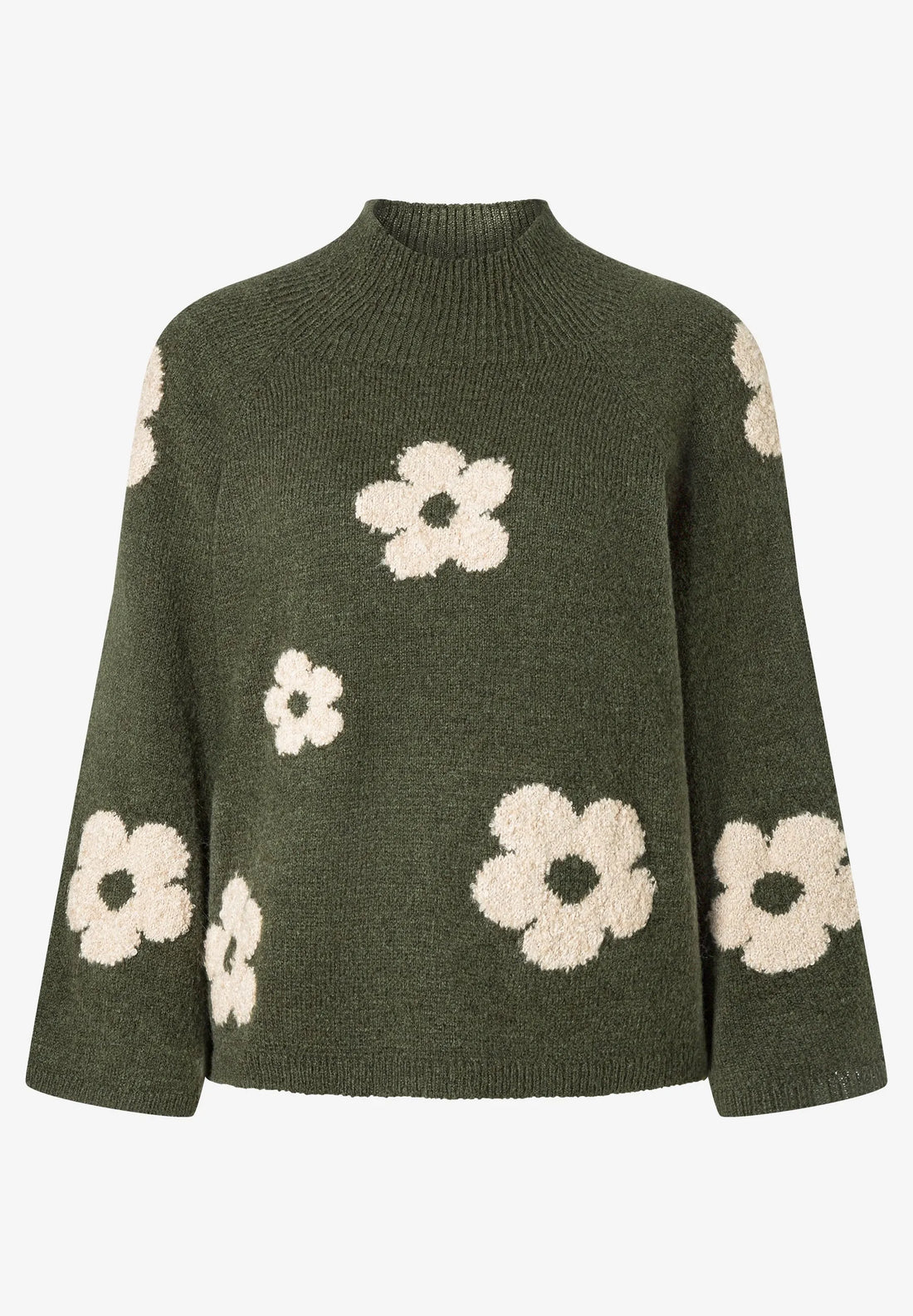 More &amp; More Flower Intarsia Knit Women Floral Jumper SKU: 61101054_M2689 Image 02