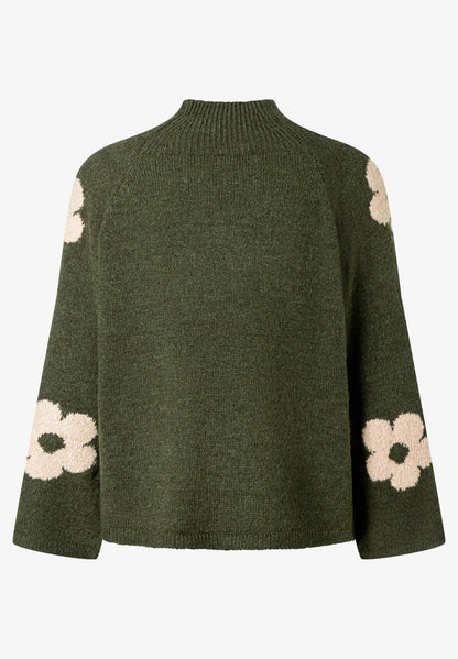 More &amp; More Flower Intarsia Knit Women Floral Jumper SKU: 61101054_M2689 Image 03