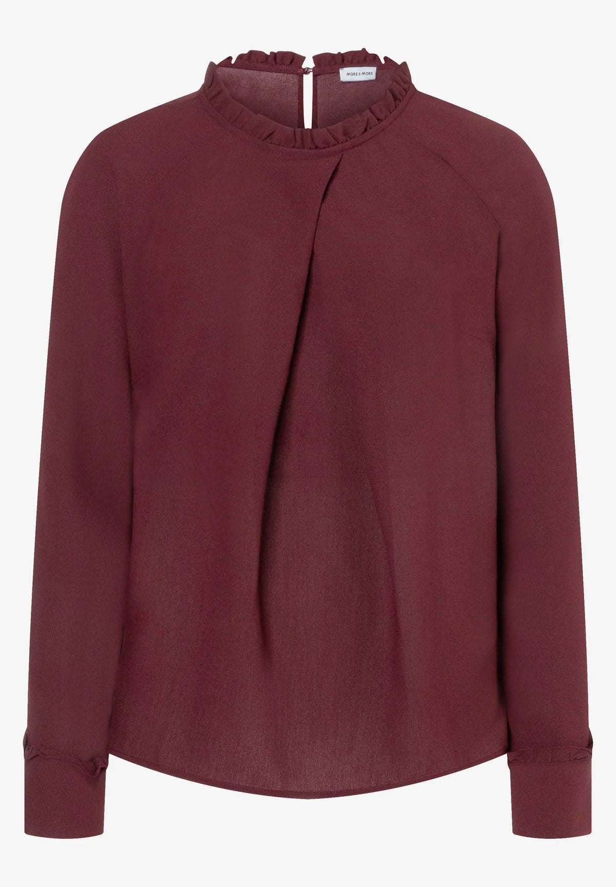 More &amp; More Pomegranate Red Women Blouse with Decorative Pleats SKU: 61102053_M0561 Image 03