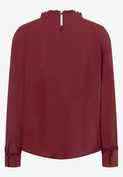More &amp; More Pomegranate Red Women Blouse with Decorative Pleats SKU: 61102053_M0561 Image 04