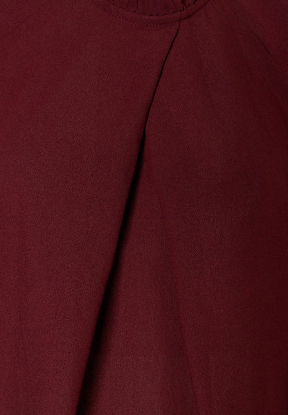 More &amp; More Pomegranate Red Women Blouse with Decorative Pleats SKU: 61102053_M0561 Image 06