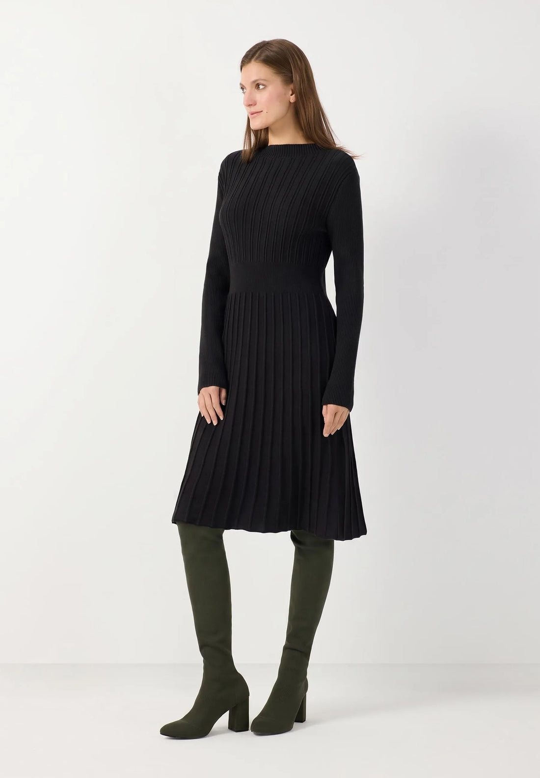 More &amp; More Black Women Ribbed Knit Dress SKU: 61103750_M0790 Image 01