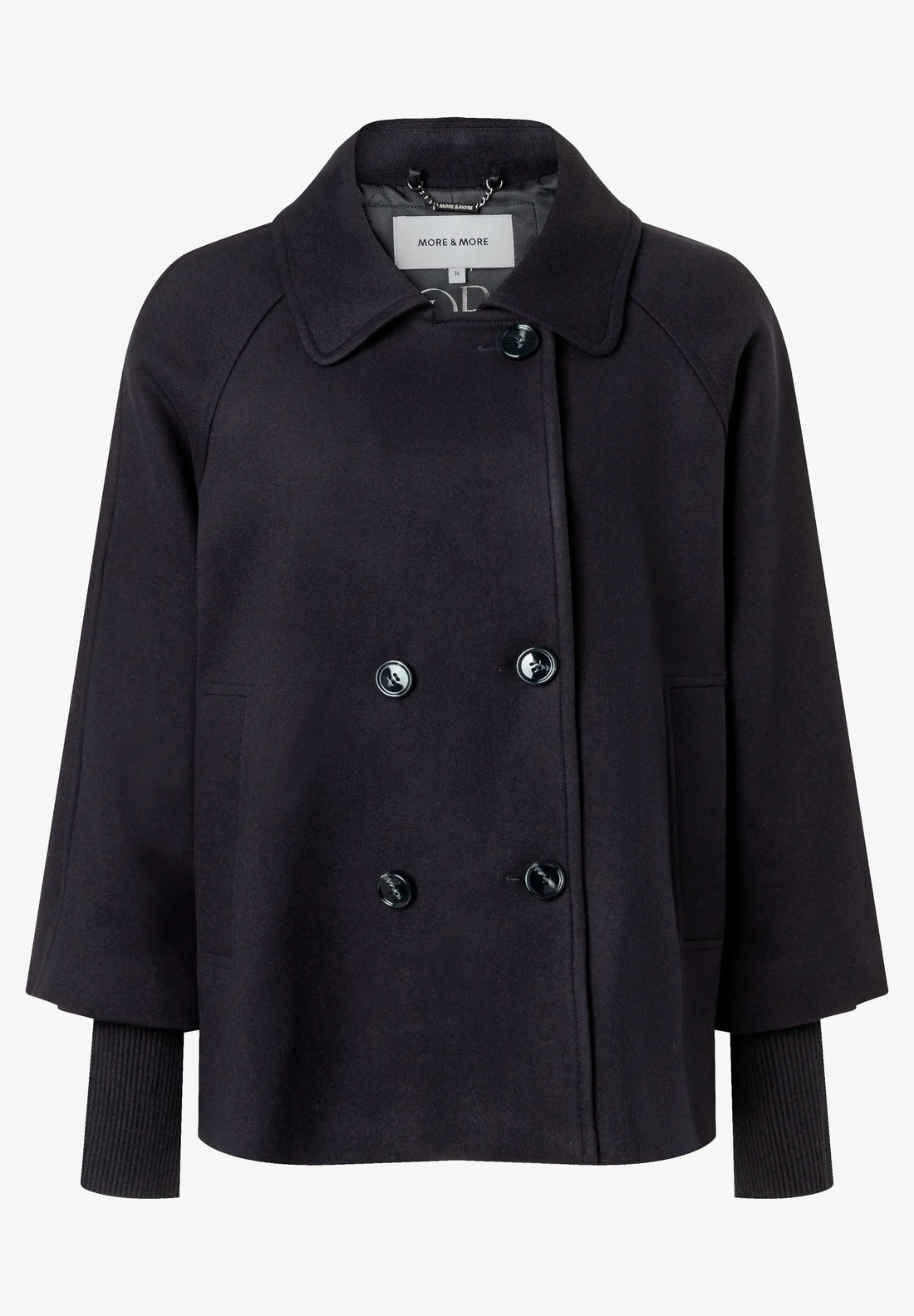 More &amp; More Marine Women Double-Breasted Wool Fleece Jacket SKU: 61147007_M0375 Image 01