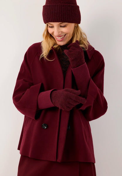 More &amp; More Pomegranate Red Women Double-Breasted Wool Fleece Jacket SKU: 61147007_M0561 Image 01