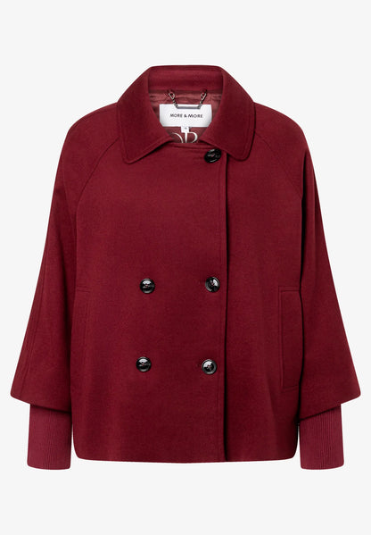More &amp; More Pomegranate Red Women Double-Breasted Wool Fleece Jacket SKU: 61147007_M0561 Image 05
