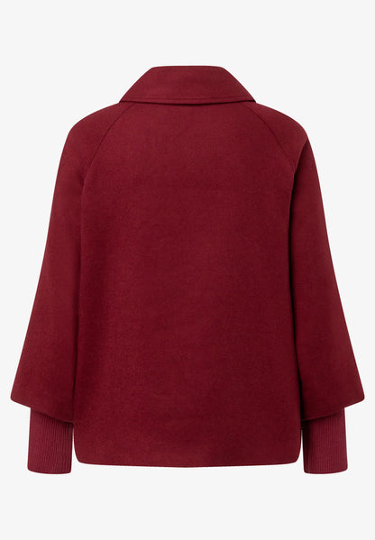 More &amp; More Pomegranate Red Women Double-Breasted Wool Fleece Jacket SKU: 61147007_M0561 Image 06
