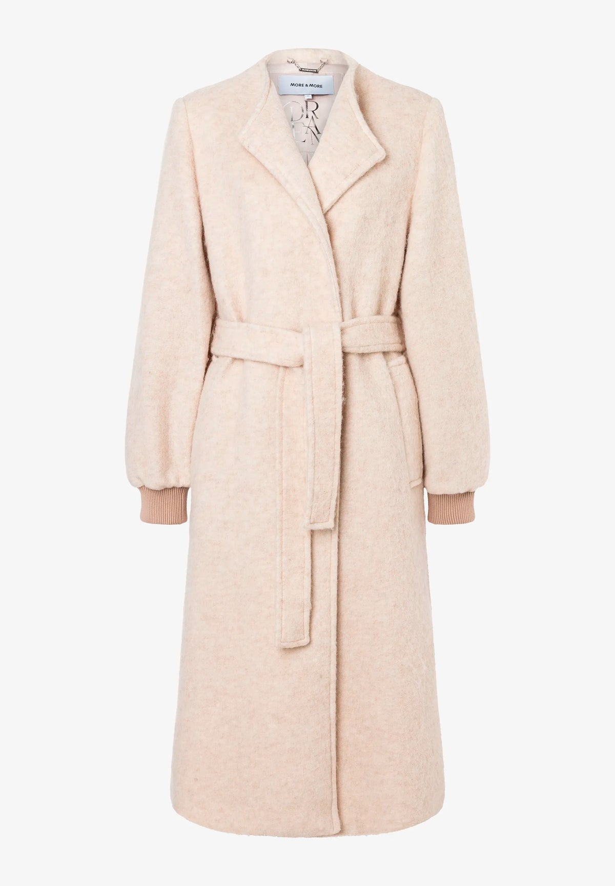 More &amp; More Powder Creme Women Coat with Tie Belt SKU: 61147009_M0031 Image 02