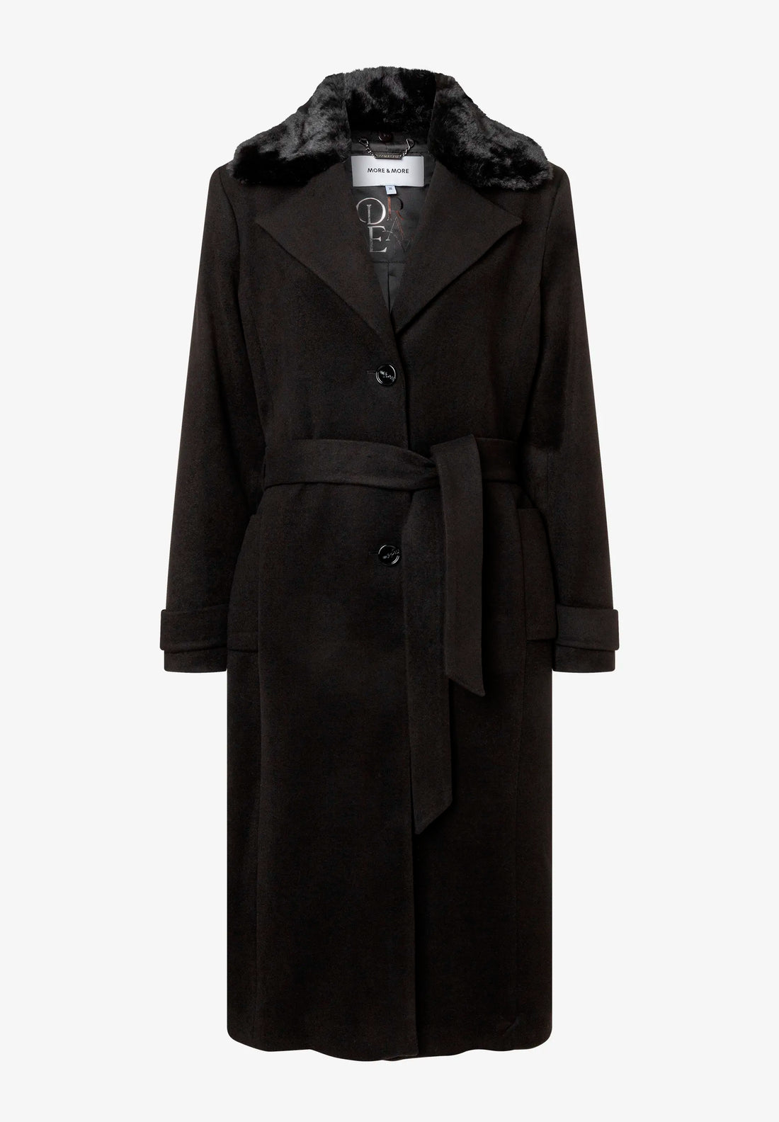 More &amp; More Black Women Coat with Faux Fur Collar SKU: 61147013_M0790 Image 02