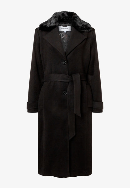 More &amp; More Black Women Coat with Faux Fur Collar SKU: 61147013_M0790 Image 02