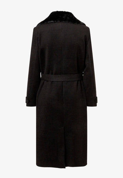 More &amp; More Black Women Coat with Faux Fur Collar SKU: 61147013_M0790 Image 03