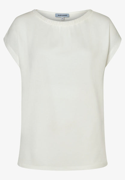 More &amp; More Off White Women T-Shirt with Pearls At The Neckline SKU: 61240060_0041 Image 02