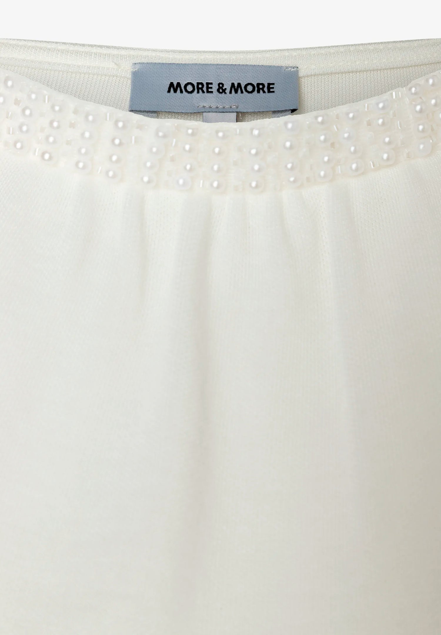 More &amp; More Off White Women T-Shirt with Pearls At The Neckline SKU: 61240060_0041 Image 04