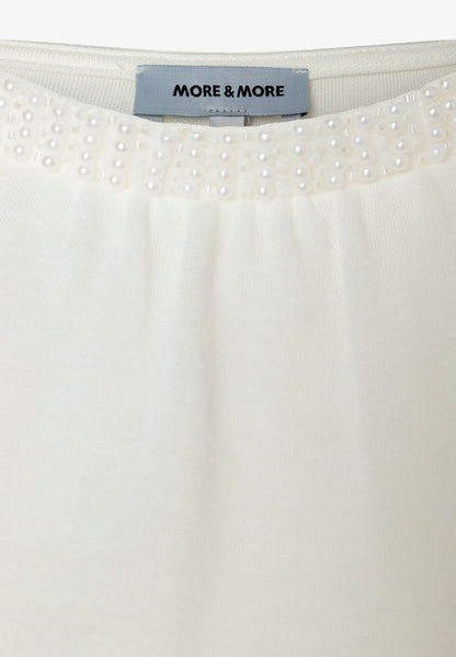 More &amp; More Off White Women T-Shirt with Pearls At The Neckline SKU: 61240060_0041 Image 04