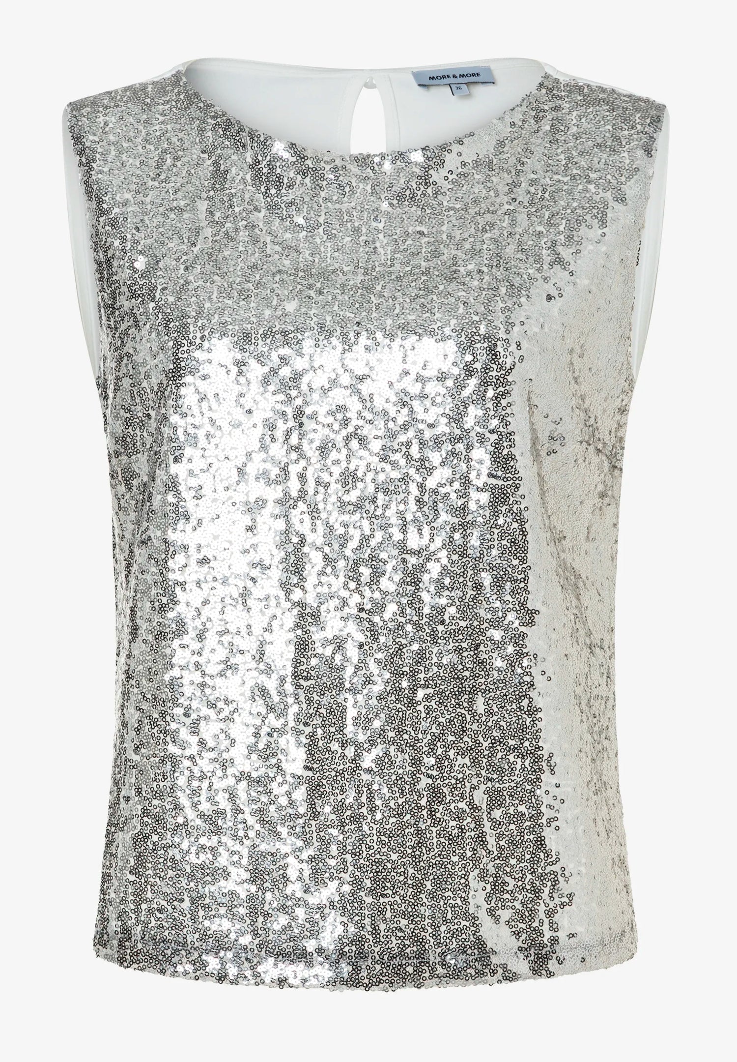 More &amp; More Off White Women Sequin Top SKU: 61240081_0041 Image 03