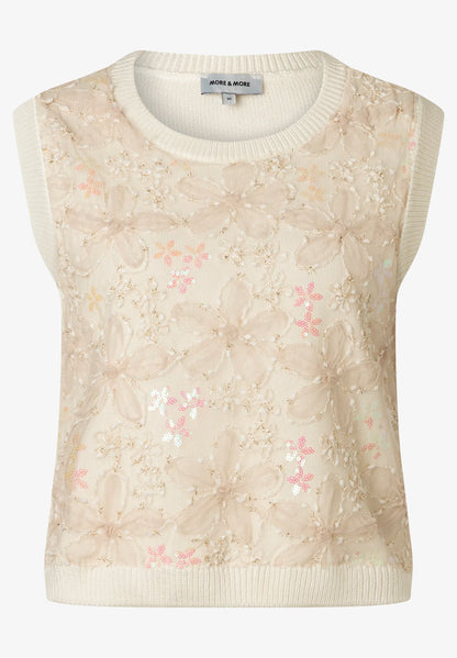 More &amp; More Off White Women Knit Top with Sequins SKU: 61241080_0041 Image 03