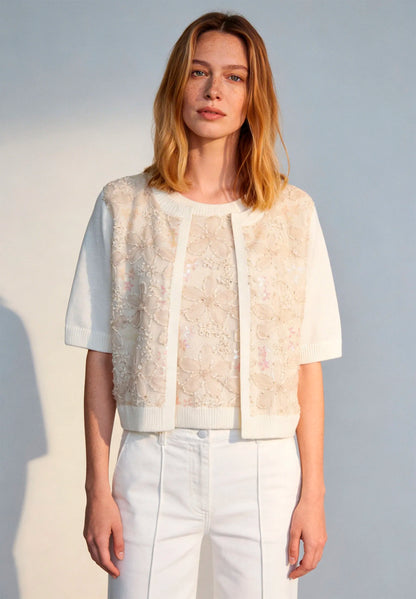 More &amp; More Off White Women Cardigan with Sequins SKU: 61241281_0041 Image 02
