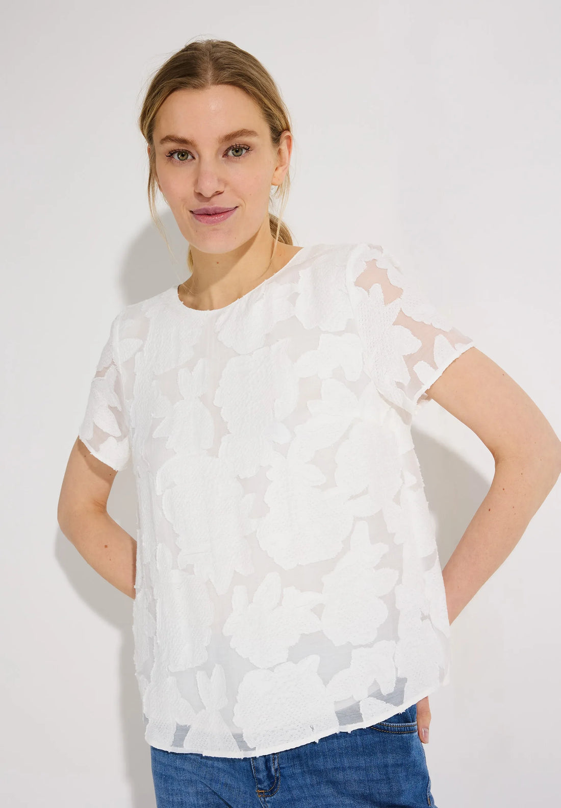 More &amp; More Off White Women Blouse with Floral Design SKU: 61242081_0041 Image 01