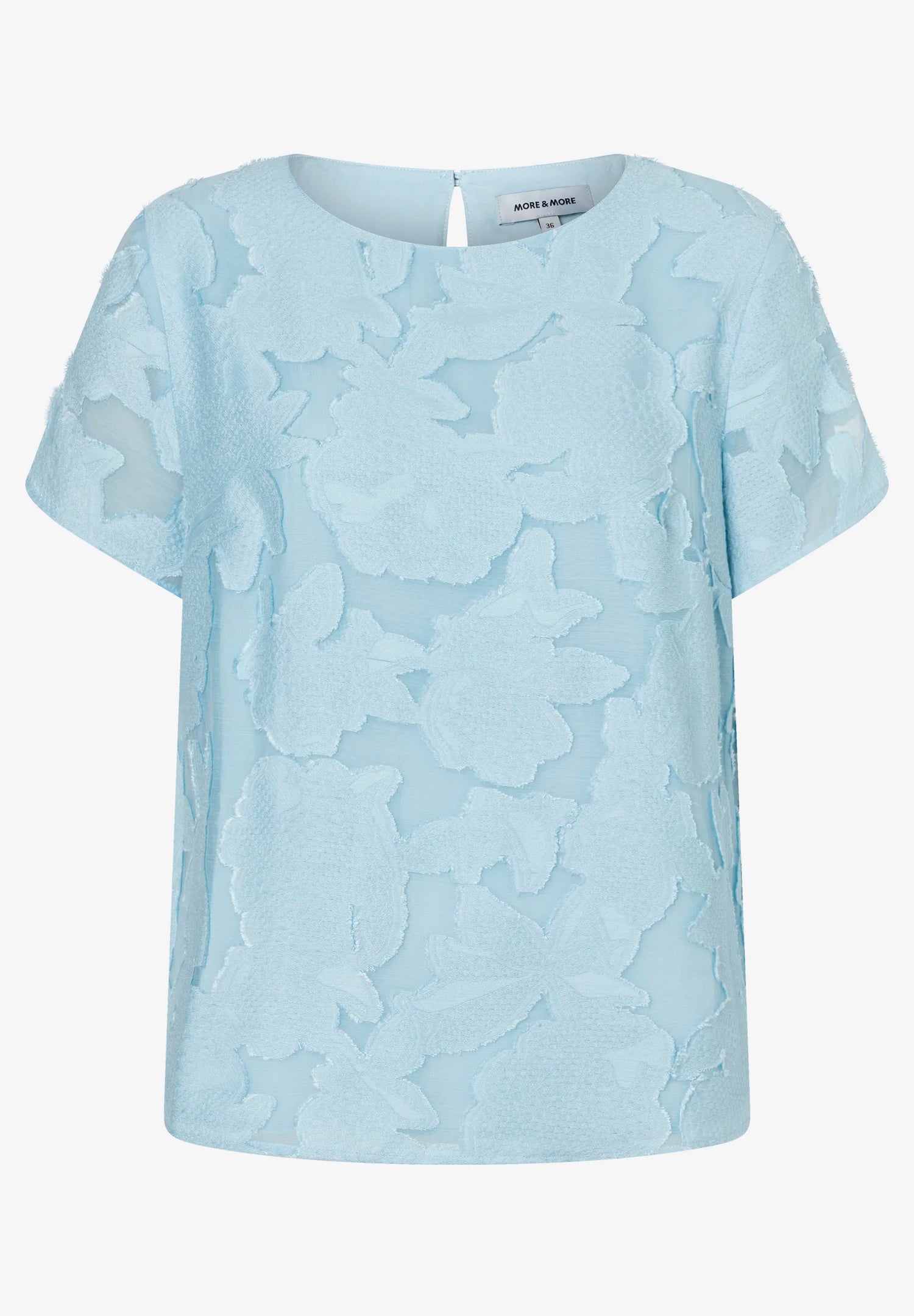 More &amp; More Soft Cloudblue Women Blouse with Floral Design SKU: 61242081_0351 Image 03