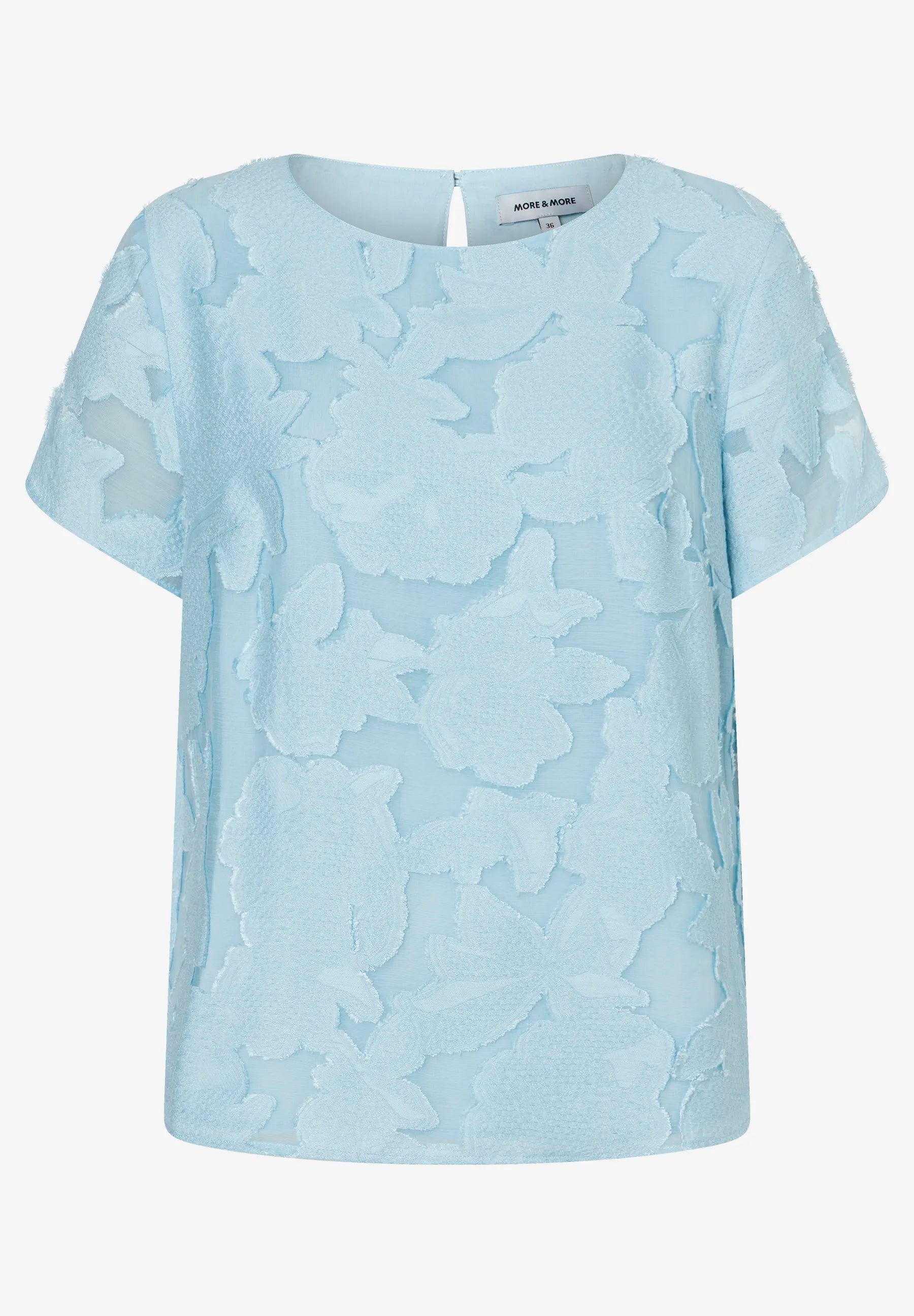 More &amp; More Soft Cloudblue Women Blouse with Floral Design SKU: 61242081_0351 Image 03