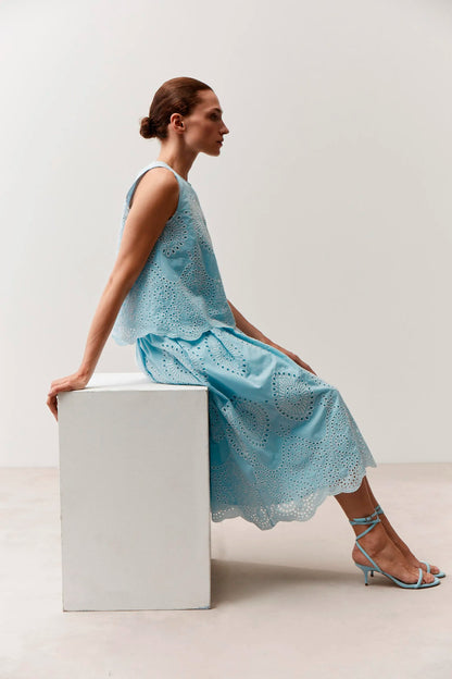 More &amp; More Colour Contrast Lace Women Blouse Top with Lace Embroidery SKU: 61242082_2351 Image 02