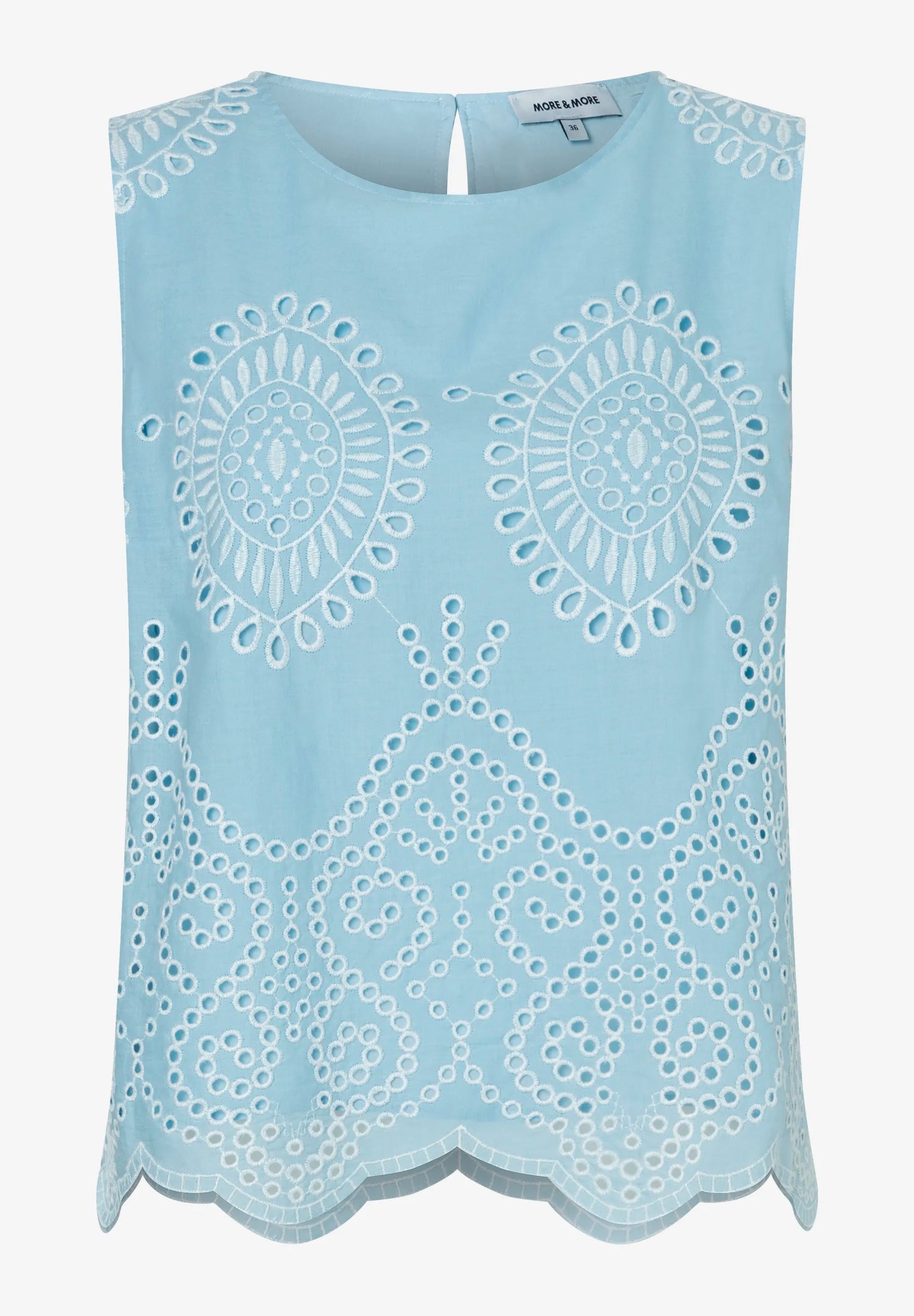 More &amp; More Colour Contrast Lace Women Blouse Top with Lace Embroidery SKU: 61242082_2351 Image 03