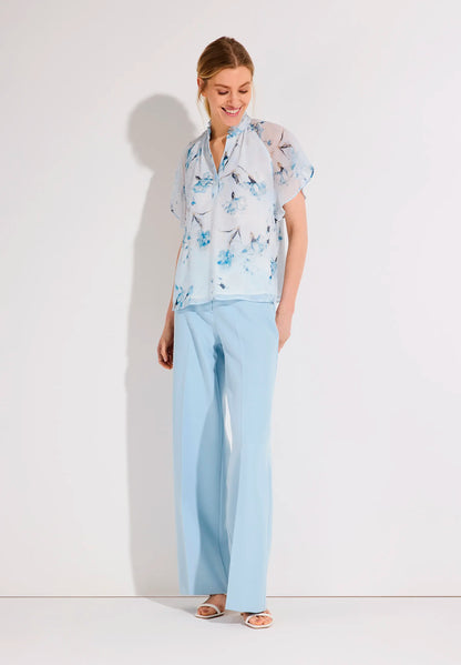 More &amp; More Soft Cloudblue Women Wide-Legged Suit Trousers SKU: 61244082_0351 Image 02