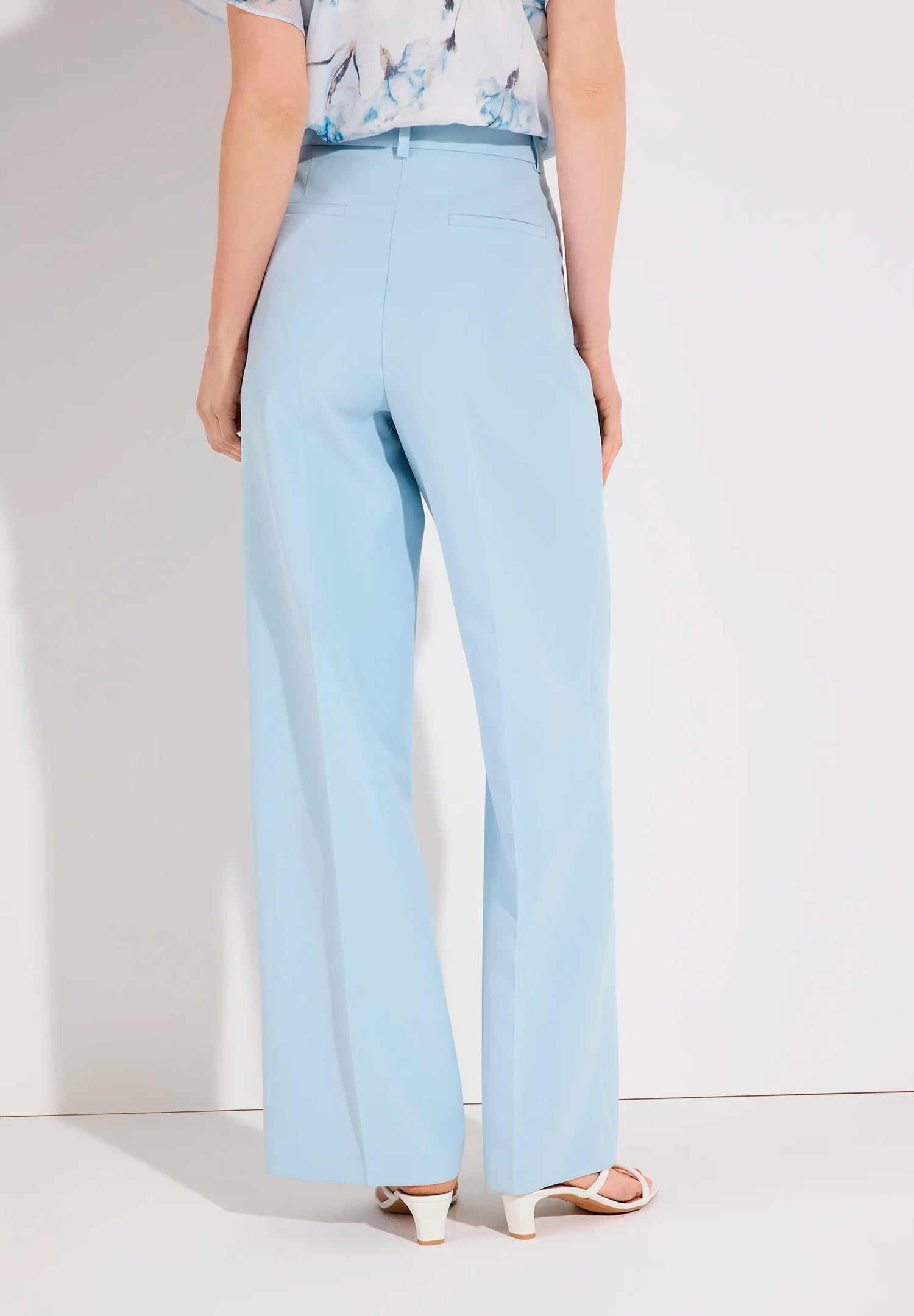 More &amp; More Soft Cloudblue Women Wide-Legged Suit Trousers SKU: 61244082_0351 Image 03
