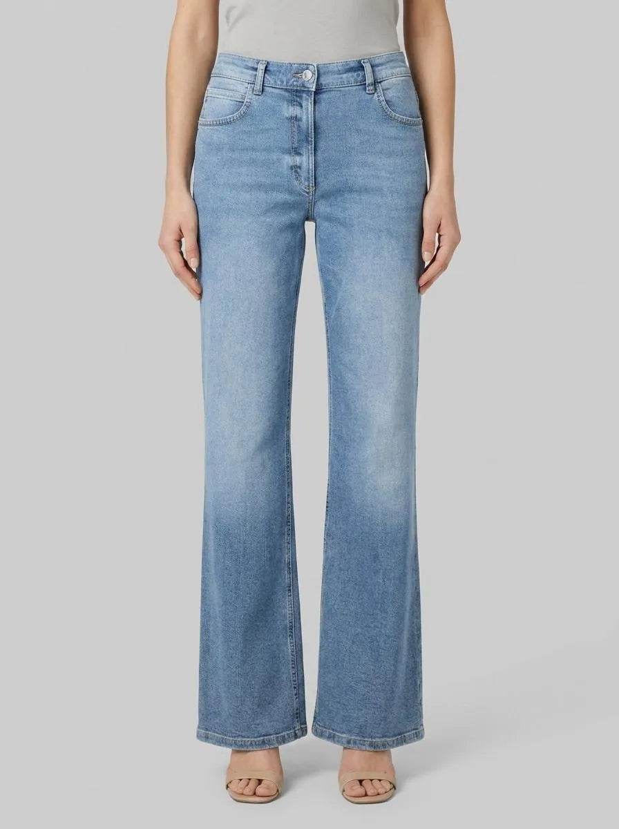 Betty Barclay Middle Blue Denim Women Casual Trousers with Rhinestones SKU: 6133-1980_8619 Image 00