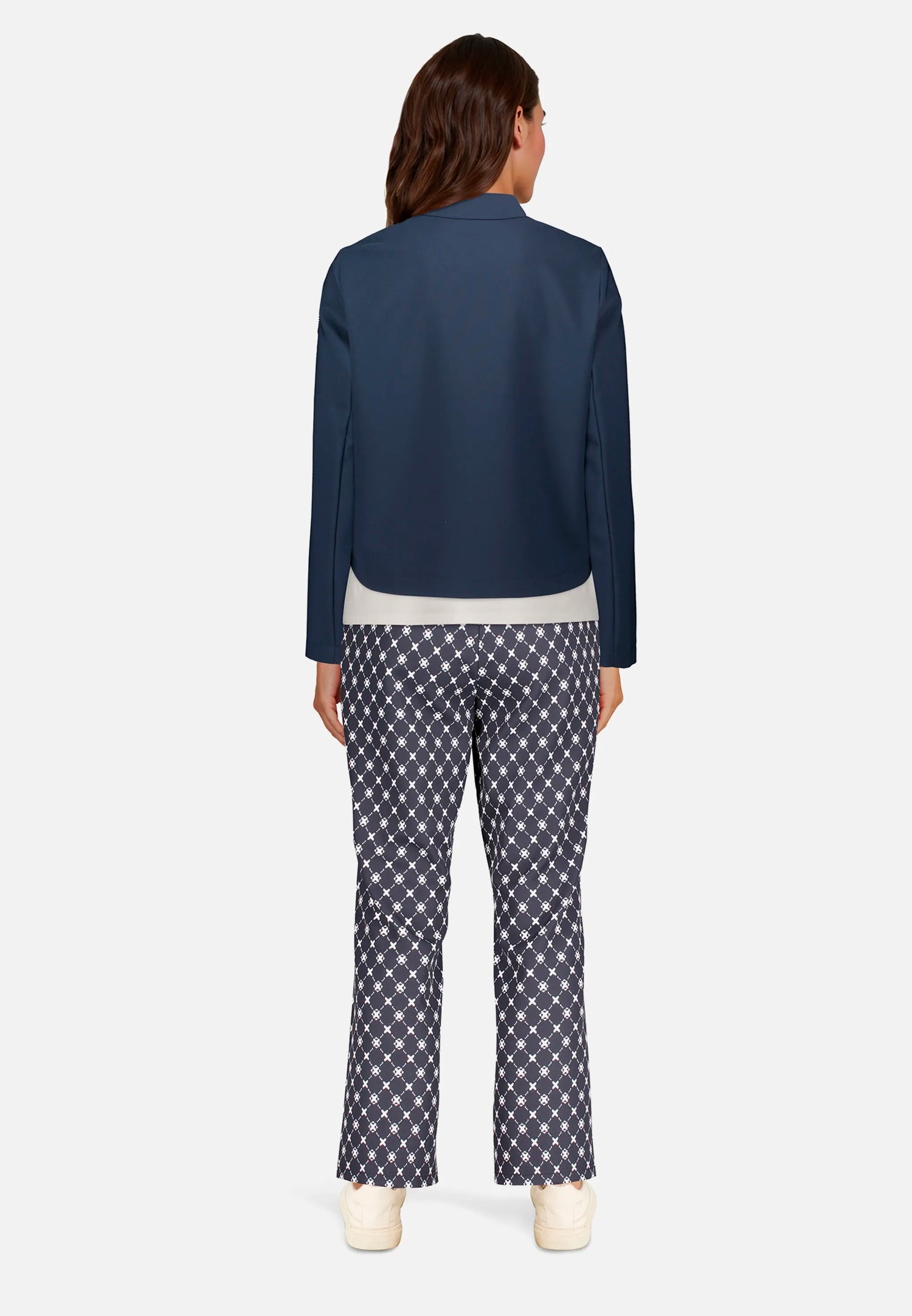 Betty Barclay Dark Blue/Cream Women Casual Slim Fit Trousers SKU: 6143-1706_8813 Image 03