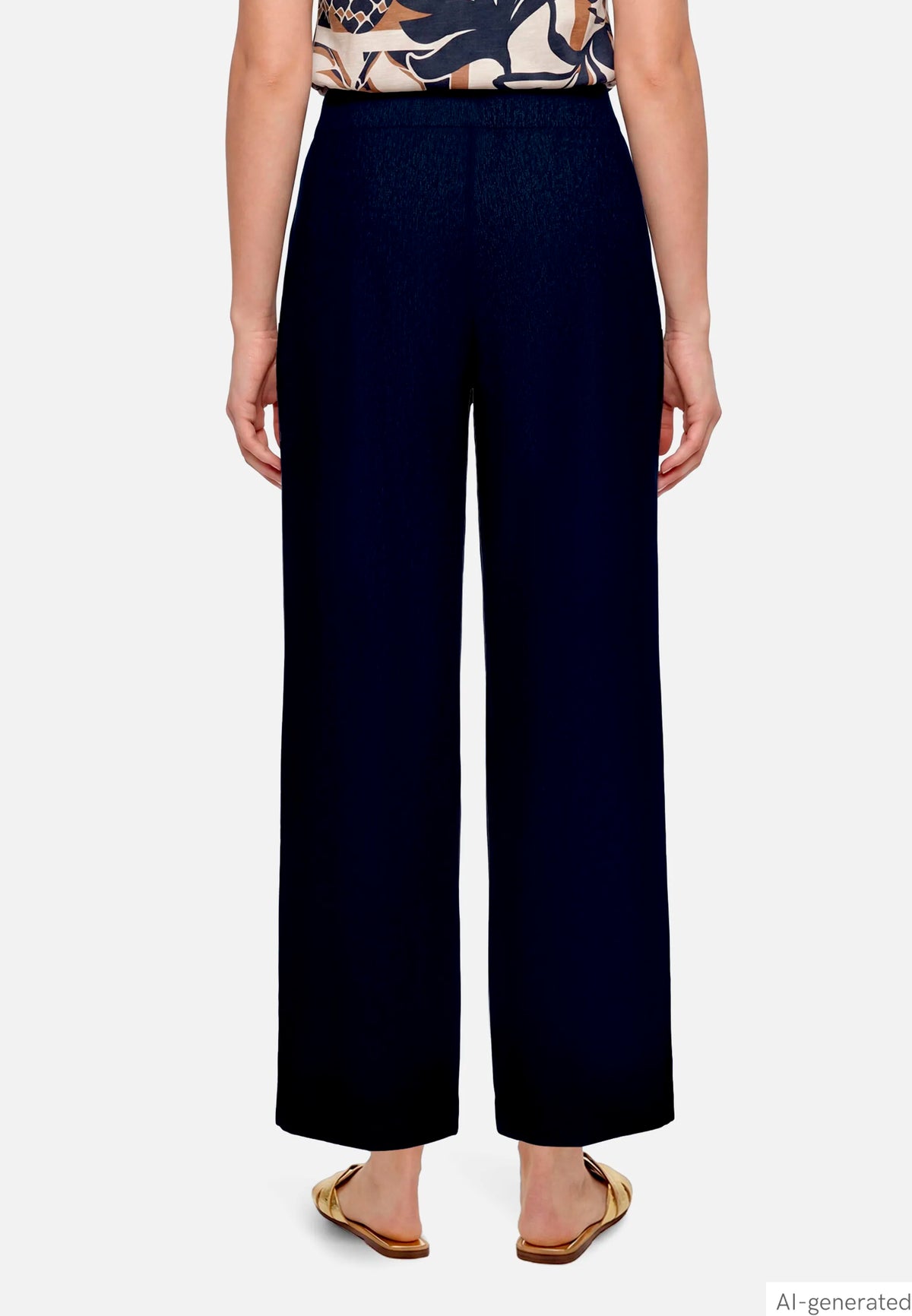 Betty Barclay Dark Sky Women 7/8 Length Culottes with Elasticated Waistband SKU: 6155-1705_8345 Image 04