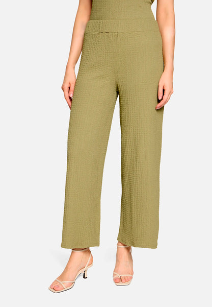 Betty Barclay Soft Olive Women Culottes with Elastic Waistband SKU: 6155-1821_7366 Image 01